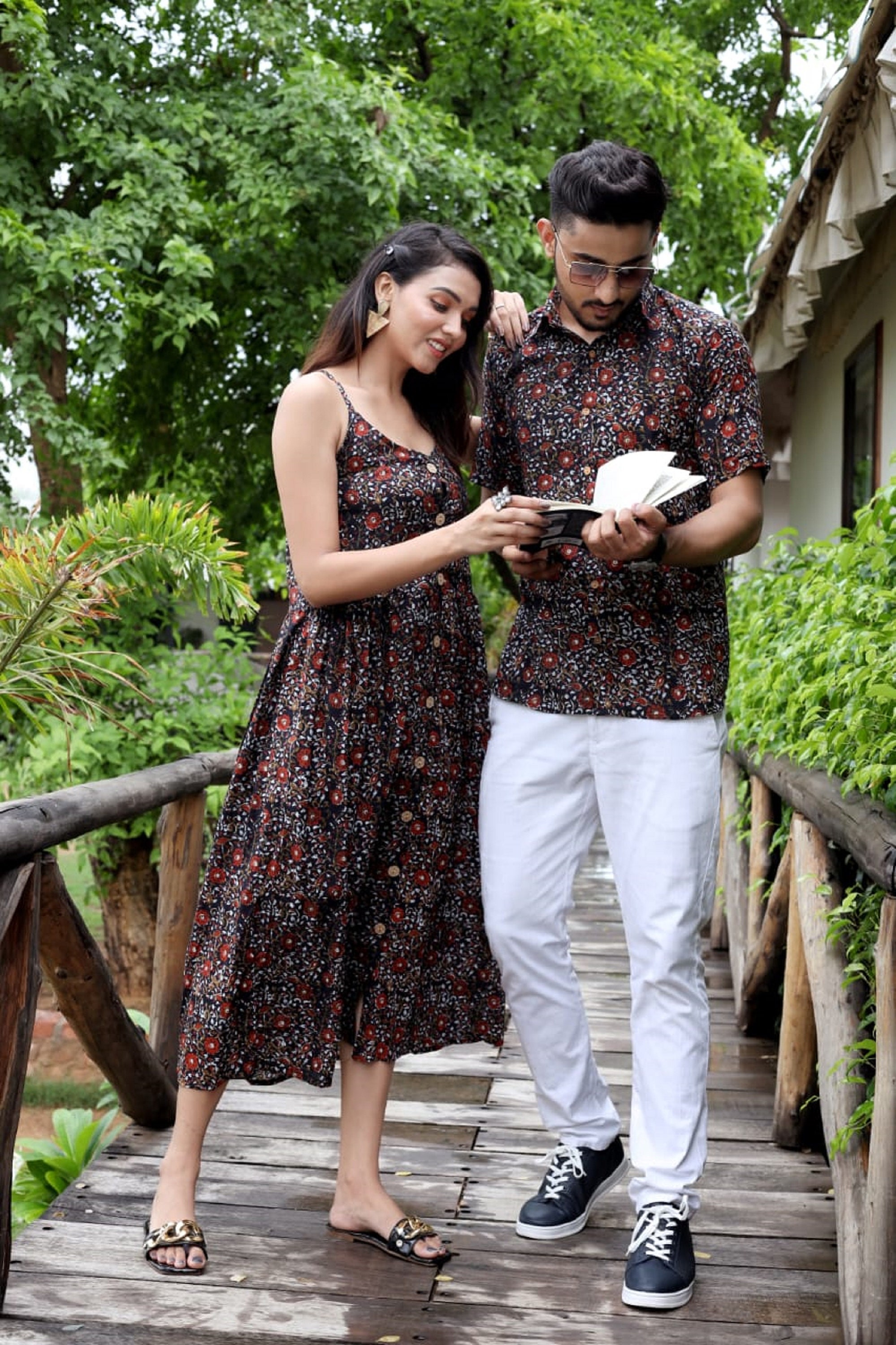 Combo dress | Combo dress, Matching couple outfits, One piece shirt