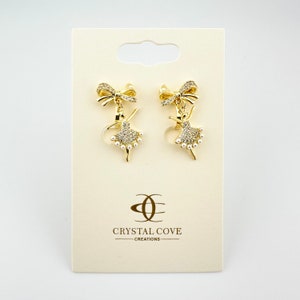DANCING GIRL clip on earrings Nickel-free brass earrings dipped in 14K gold Everyday style