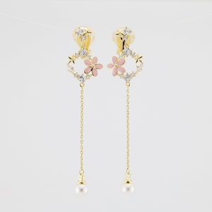 PINKY GIRL clip-on/post-back earrings Nickel-free brass earrings dipped in 14K gold Everyday style