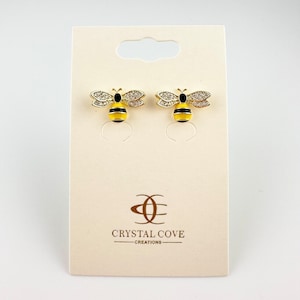BUZZY BEES clip-on/post-back earrings Nickel-free brass earrings dipped in 14K gold Everyday style