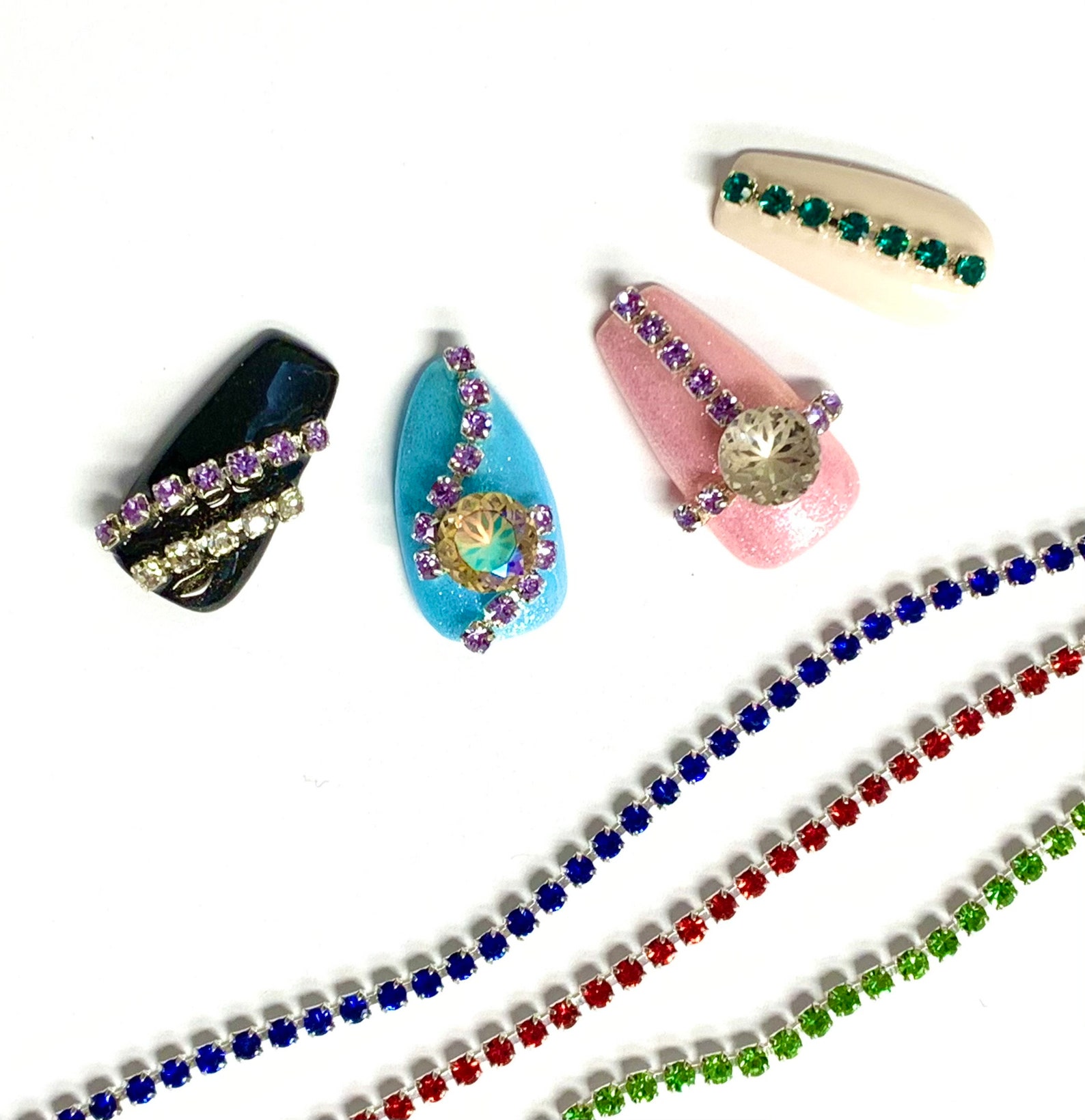 Nail Dollar Tree/nail Crystal Chains/sew on Glue on Etsy