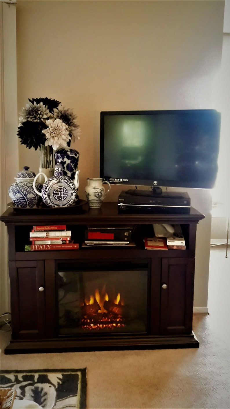 Electric Fireplace 11 Gear Heating Display Shelf Side Etsy