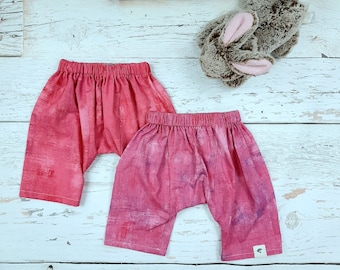 Adorably Hip Baby Harem Pants - 0 to 3 months, 100% Cotton, Handcrafted, Grunge