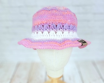 Sombrero de pescador/sol de verano de ganchillo de algodón hecho a mano para mujer - Varios colores - Adulto mediano