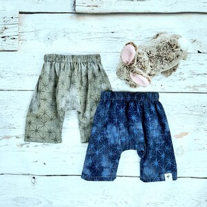 Adorably Hip Baby Harem Pants - 0 to 3 months, 100% Cotton, Handcrafted, Grunge