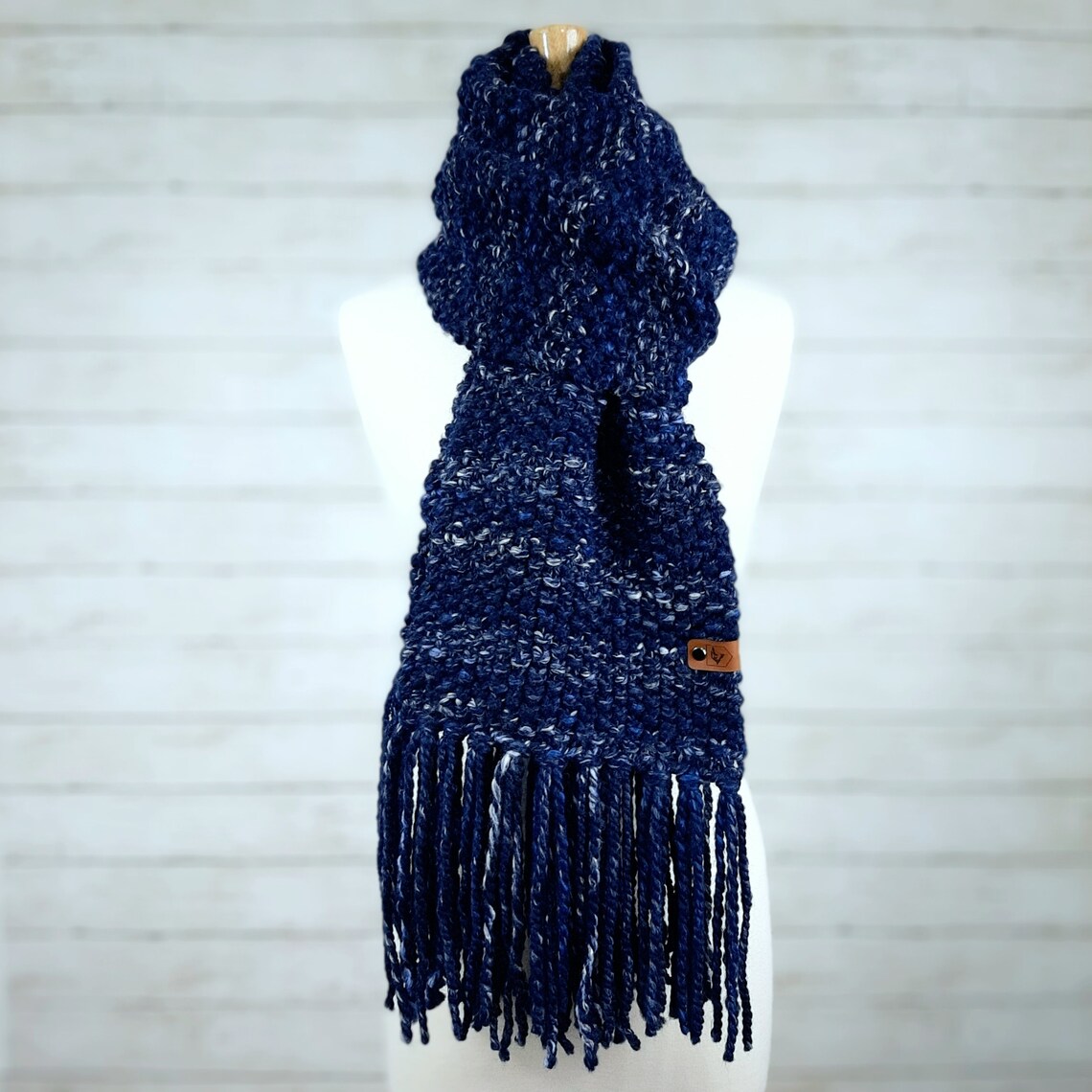 Chunky Hand Knit Wool Blend Winter Scarf - Unisex, Extra Long ...