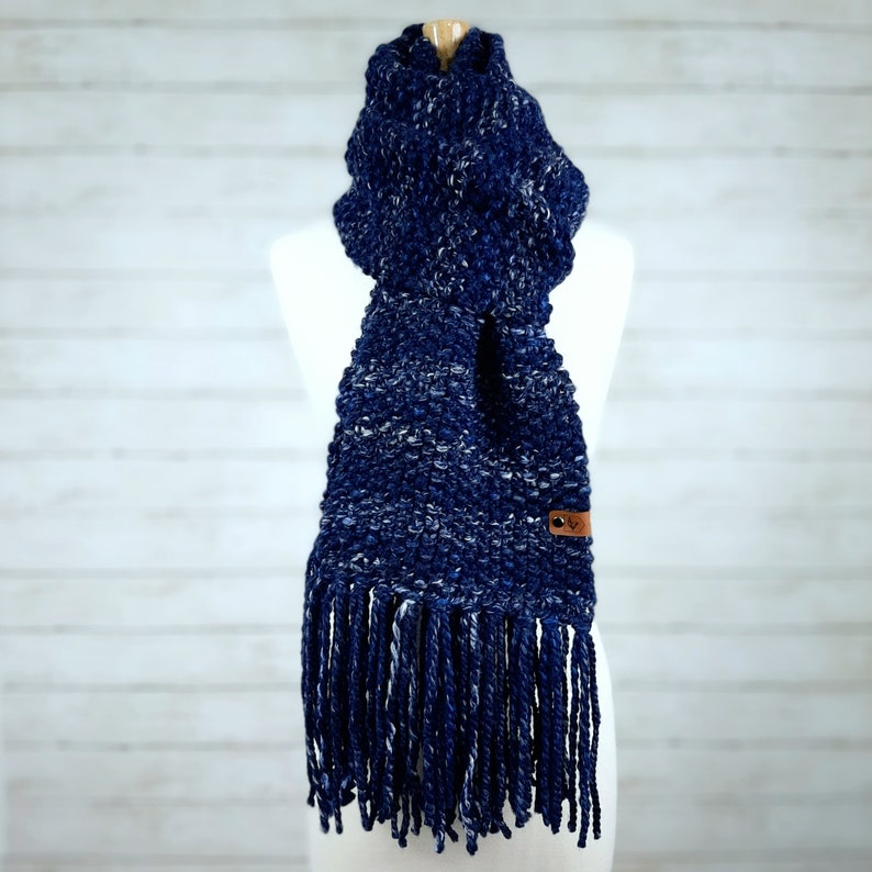 Chunky Hand Knit Wool Blend Winter Scarf - Unisex, Extra Long ...
