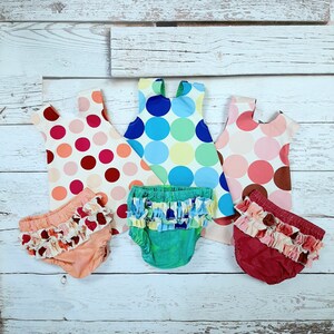 Handcrafted Reversible Baby Sundress with Ruffled Bloomers: Cotton, 9-12 Months