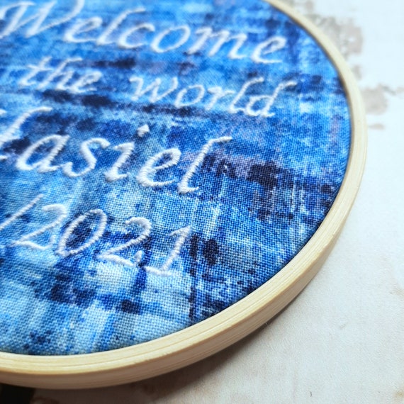 Custom Personalized Embroidered New Baby Gift Wall Art Etsy