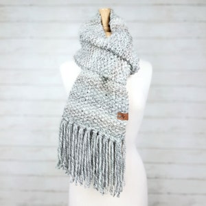 Chunky Hand Knit Wool Blend Winter Scarf - Unisex, Extra Long ...