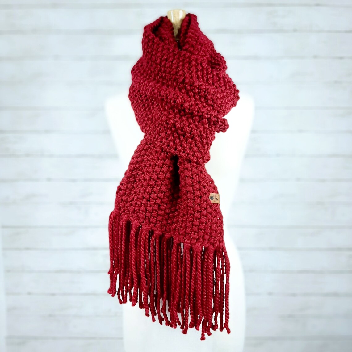 Chunky Hand Knit Wool Blend Winter Scarf - Unisex, Extra Long ...