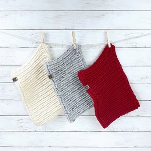 Handcrafted Chunky Wool Blend Ribbed Winter Cowl Snood Neck Warmer - Hand Knit, Easy Care