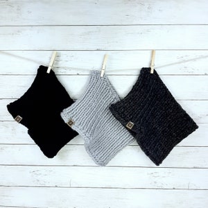 Handcrafted Chunky Wool Blend Ribbed Winter Cowl Snood Neck Warmer - Hand Knit, Easy Care