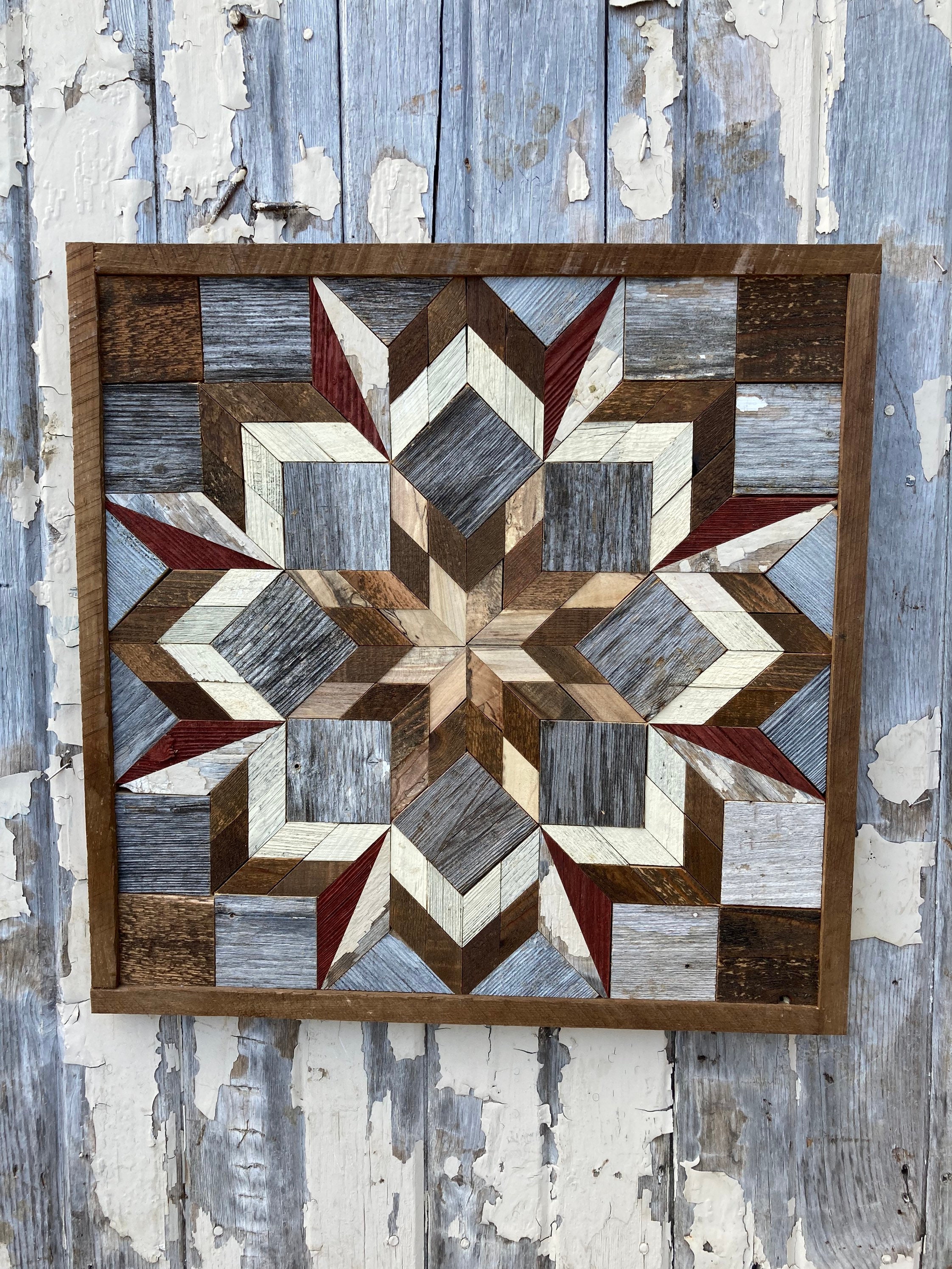 LS319 Amish Barn quilt wood plaque 21'X21