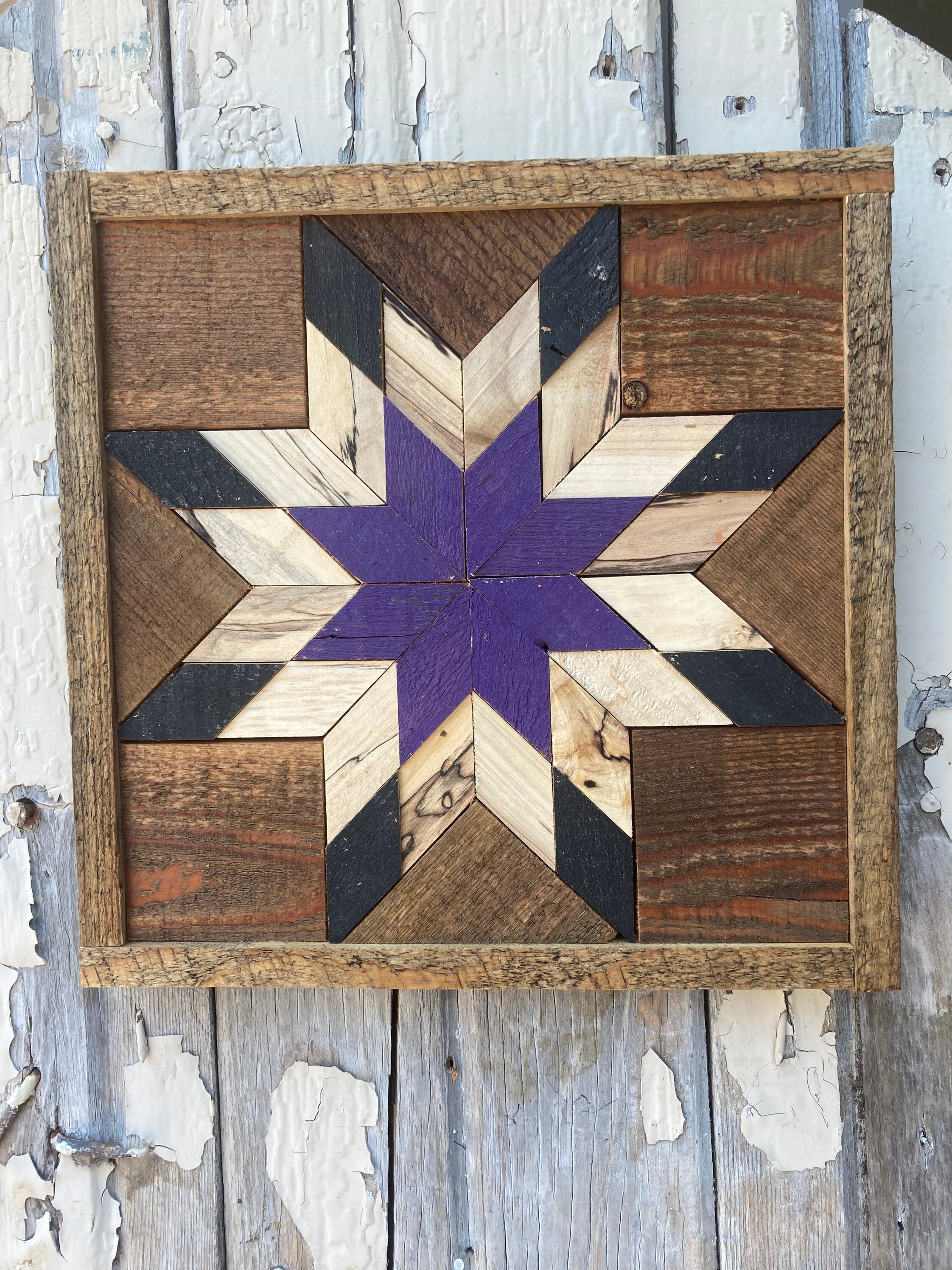 SS401 Amish Barn quilt wood plaque 12'X12