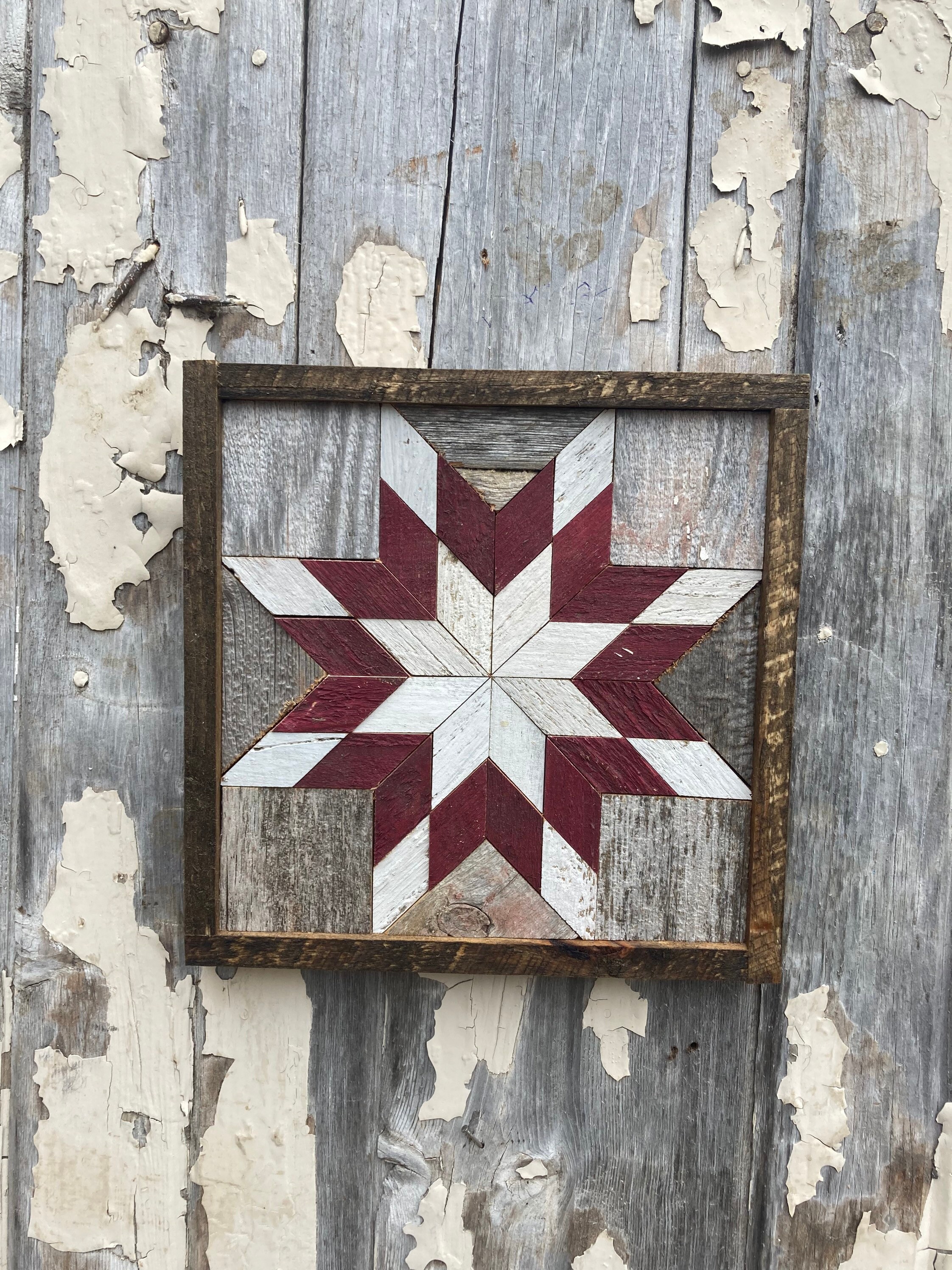 SS201 Amish Barn quilt wood plaque 12'X12