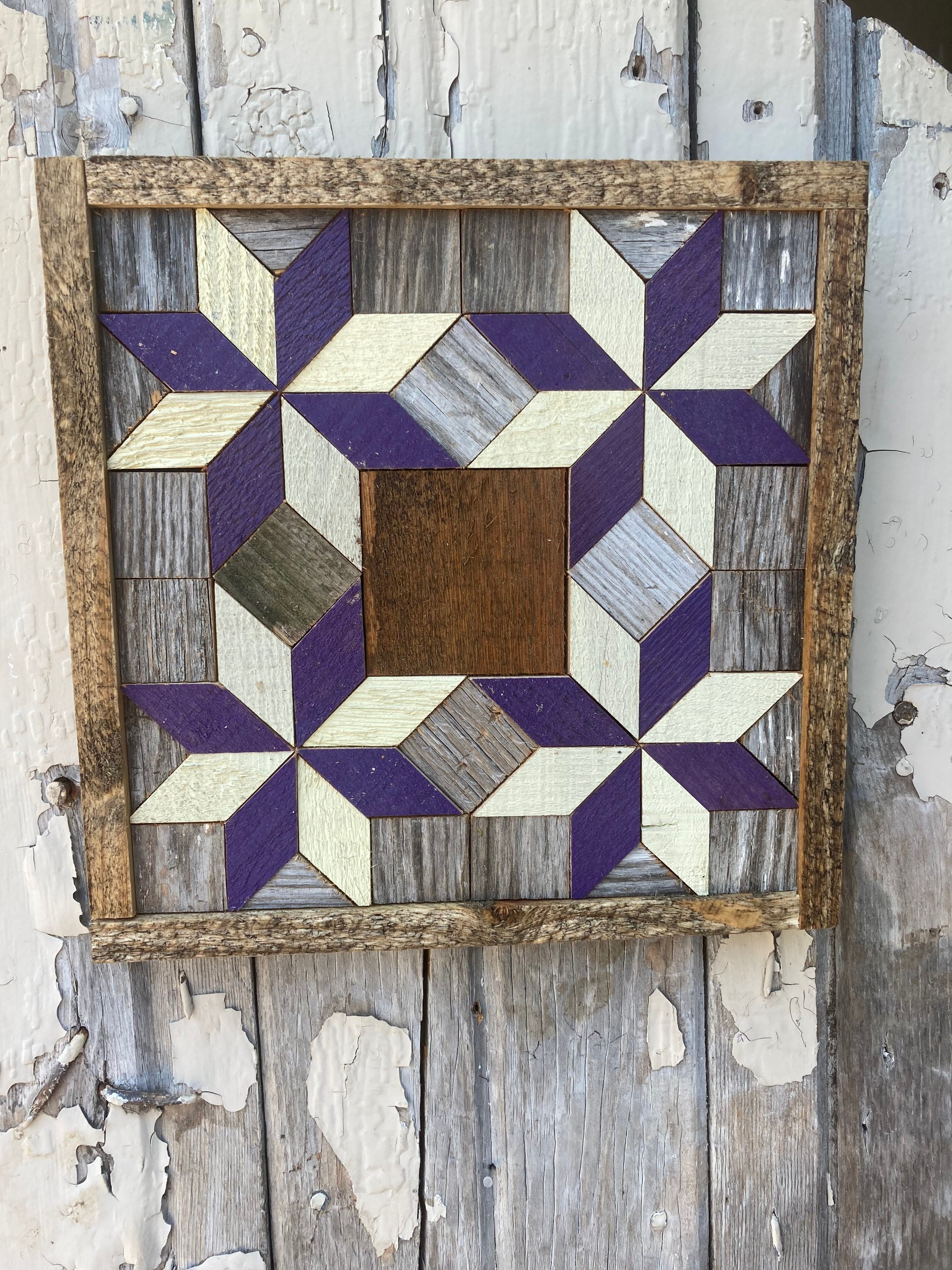 SS402 Amish Barn quilt wood plaque 12'X12