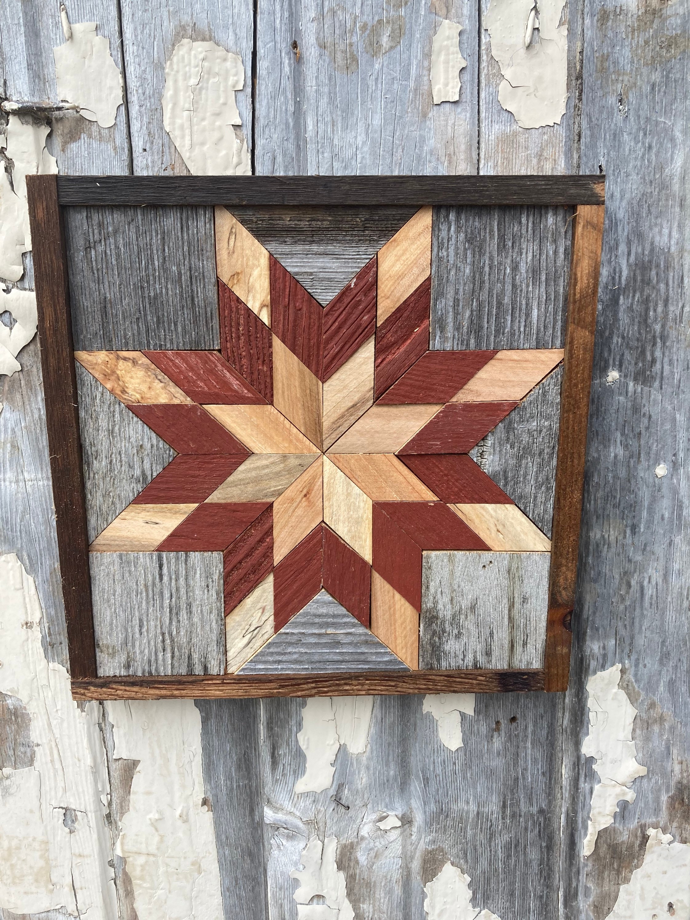 SS8 Amish Barn quilt wood plaque 12'X12