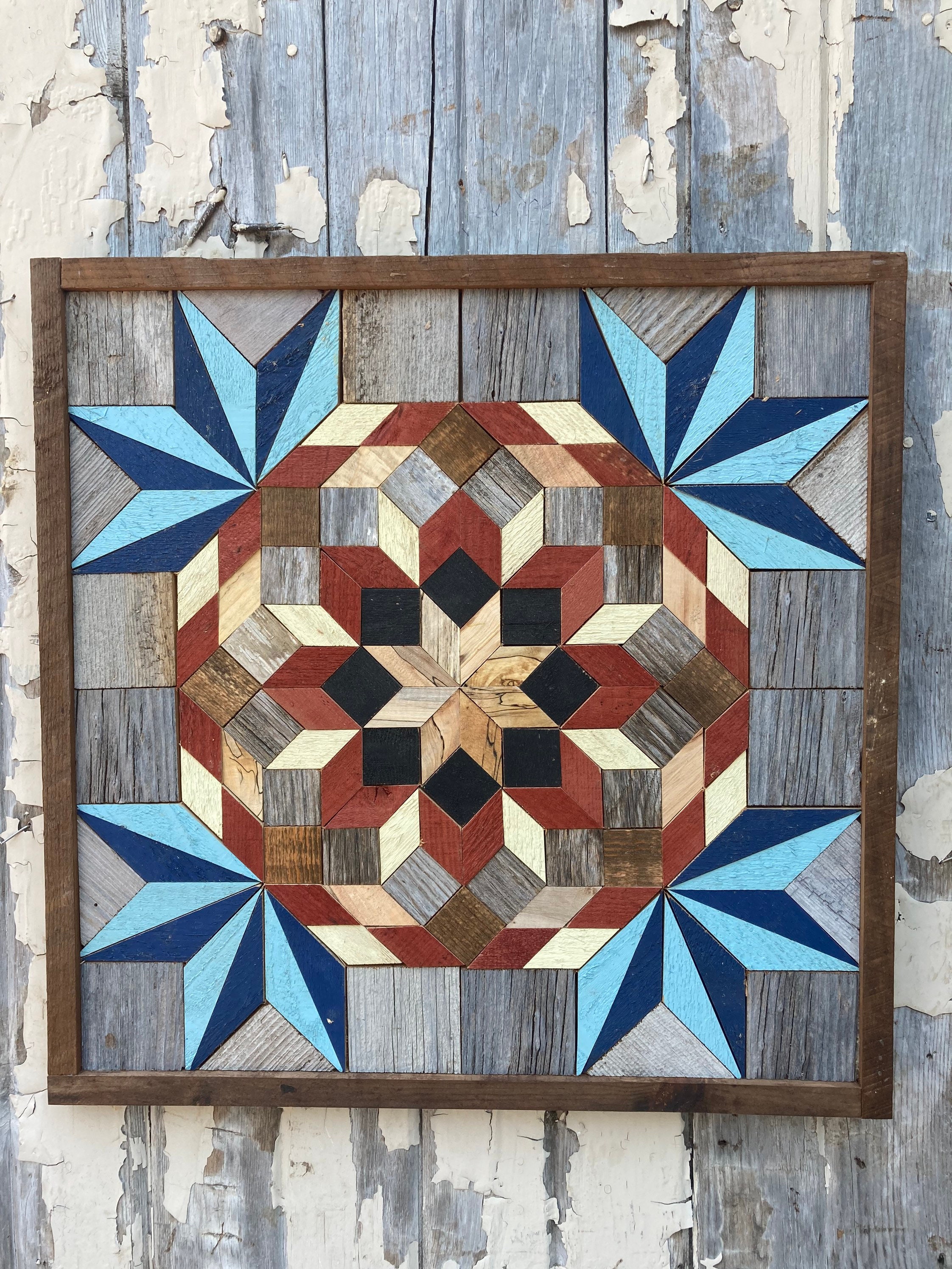 LS406 Amish Barn quilt wood plaque 21'X21