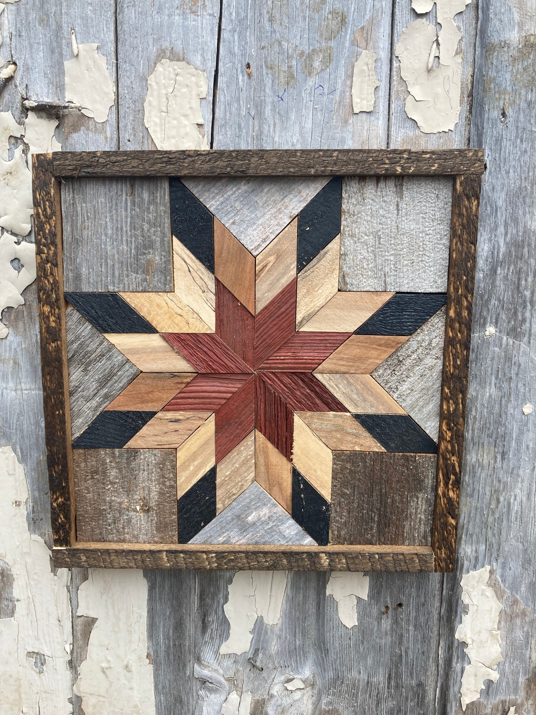 SS210 Amish Barn quilt wood plaque 12'X12