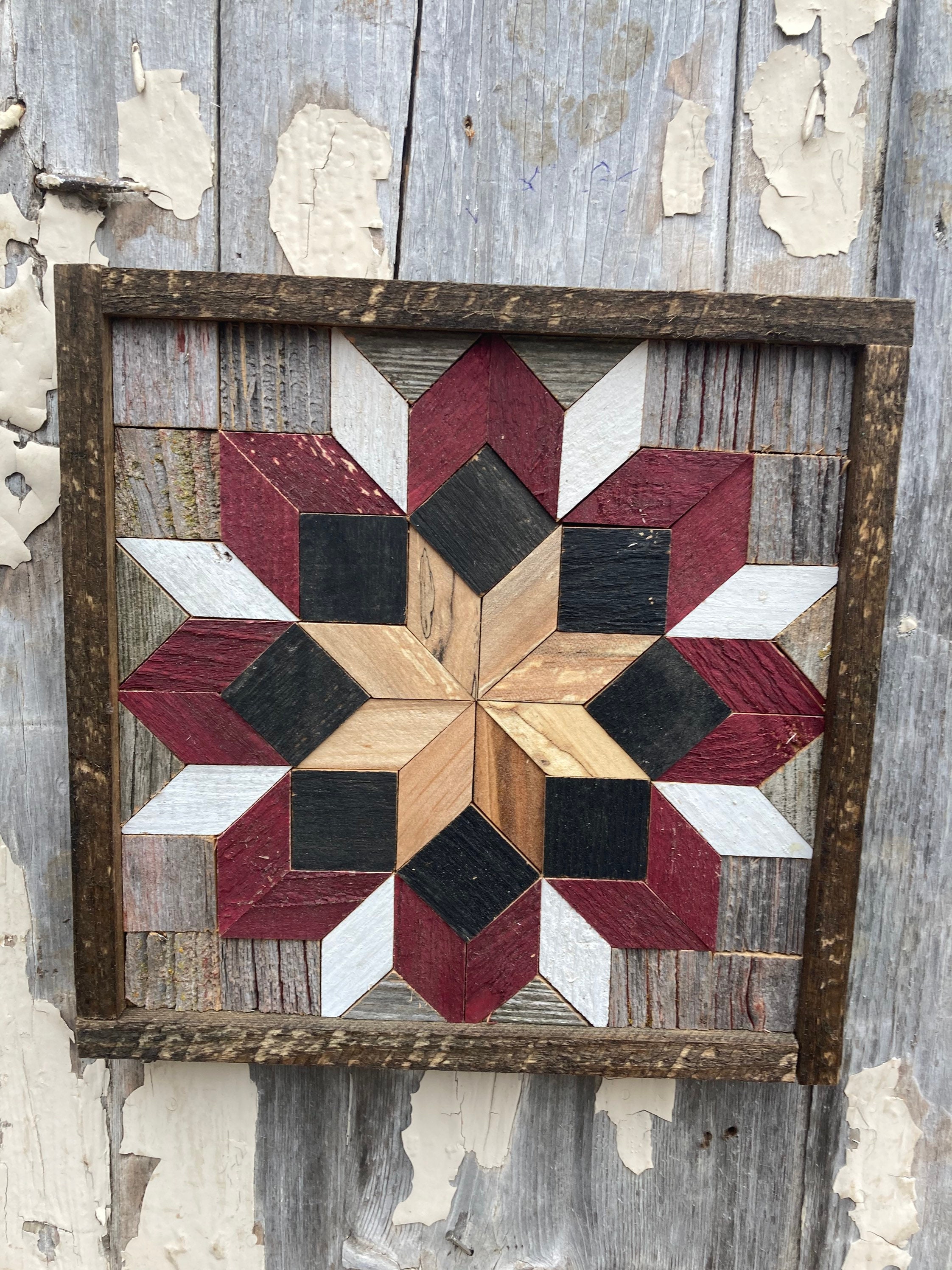 SS212 Amish Barn quilt wood plaque 12'X12