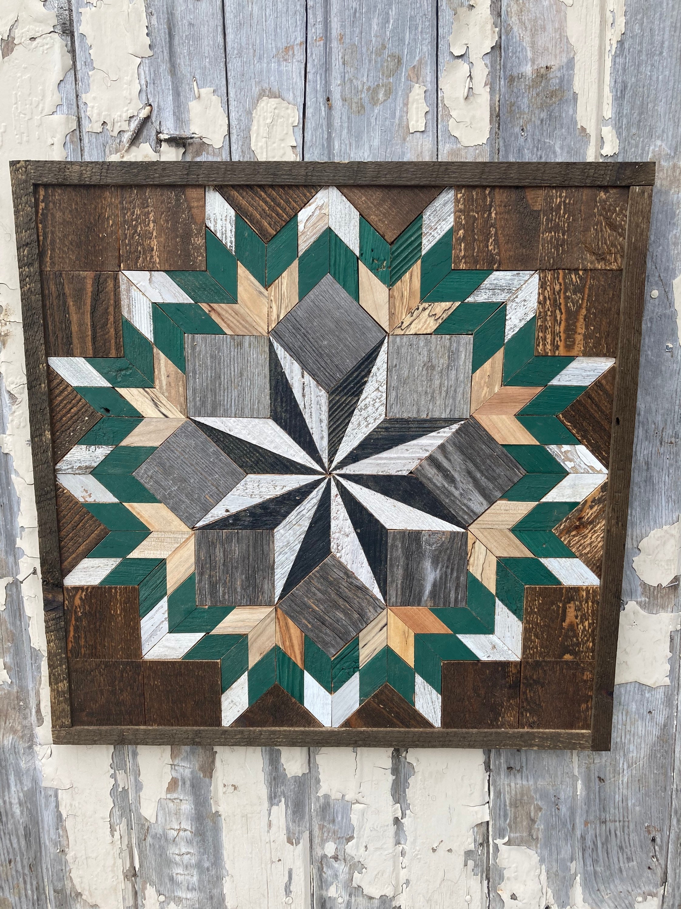 LS121 Amish Barn quilt wood plaque 21'X21