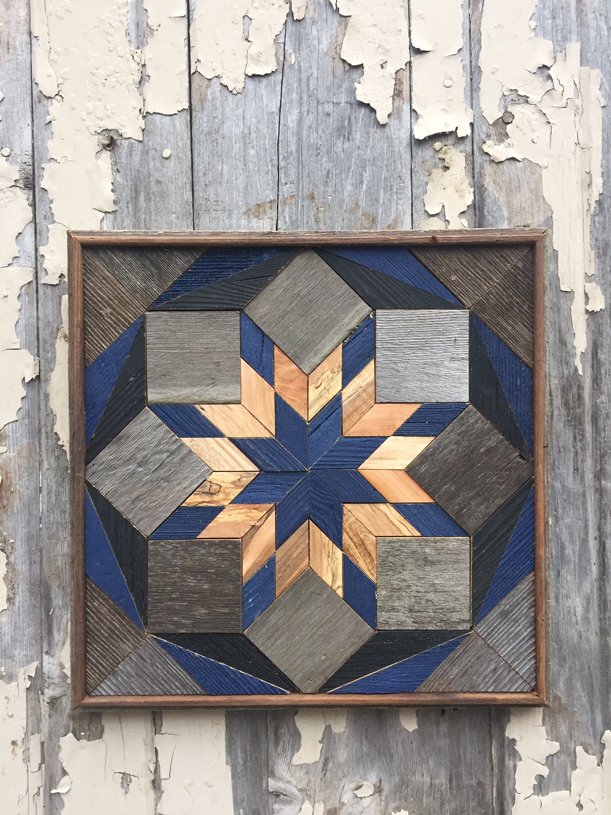 MS06 Amish Barn quilt wood plaque Medium square