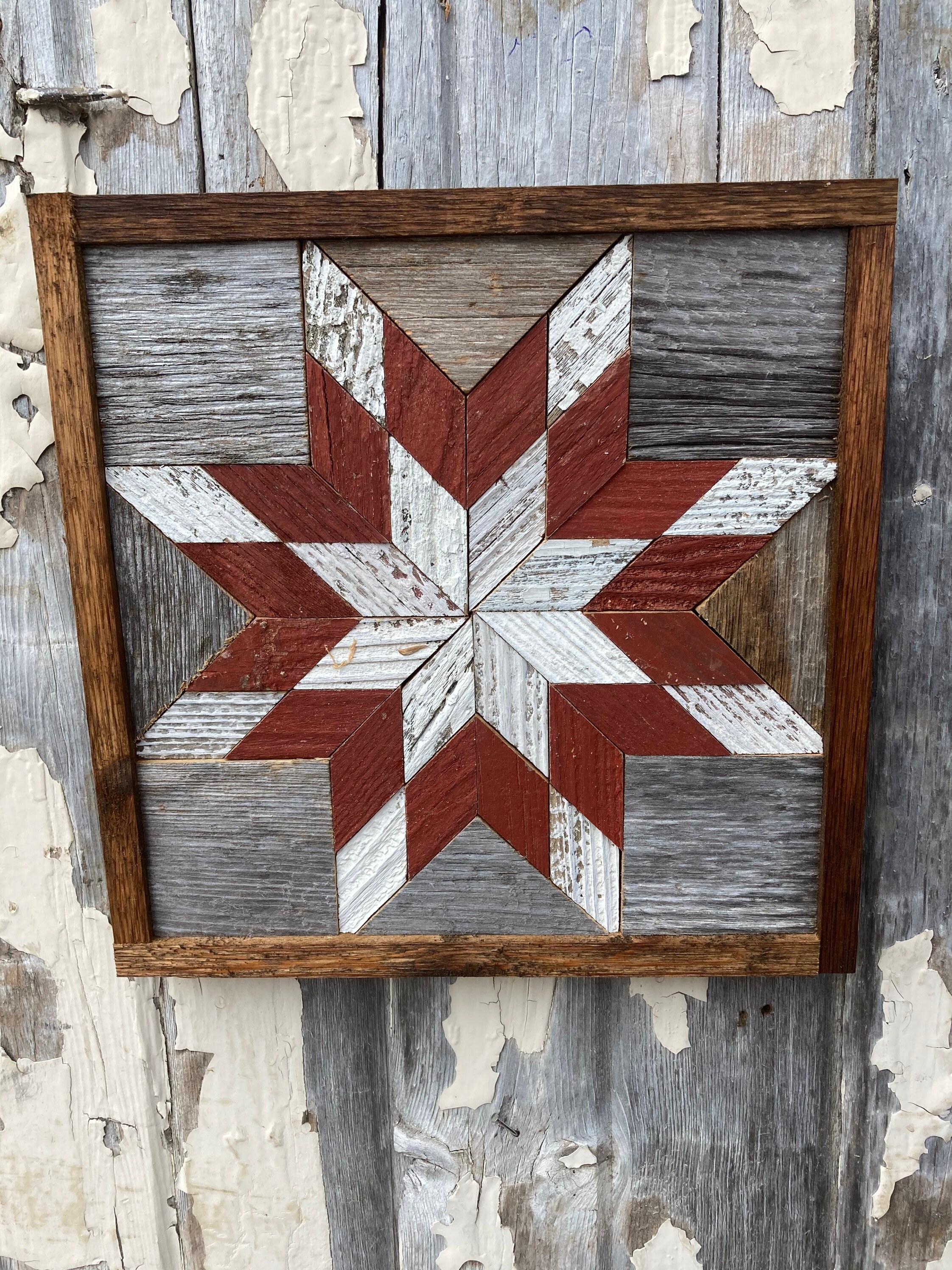 SS21 Amish Barn quilt wood plaque 12’X12
