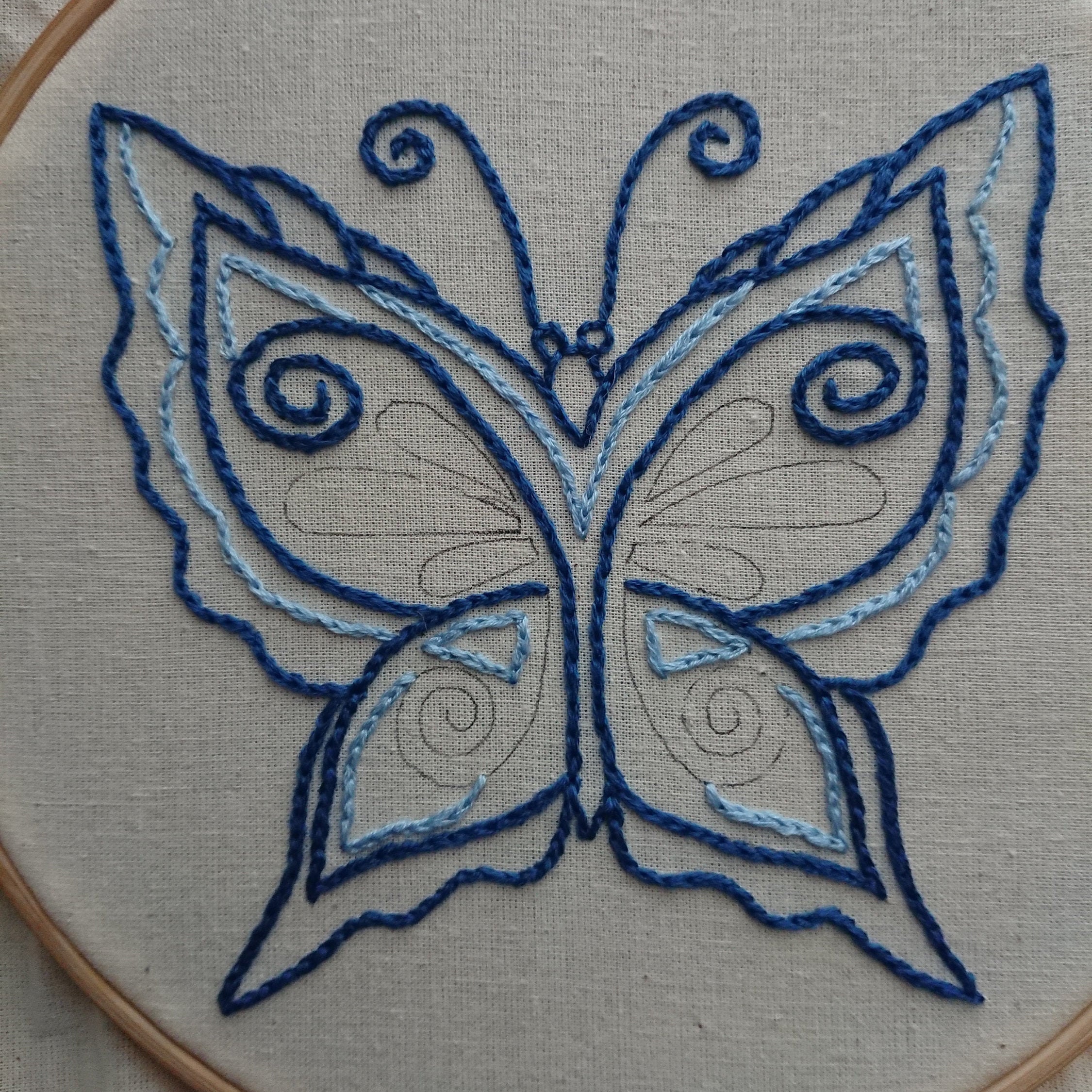 Hand Embroidery pattern PDF Butterfly DIY Hoop art beginner Etsy