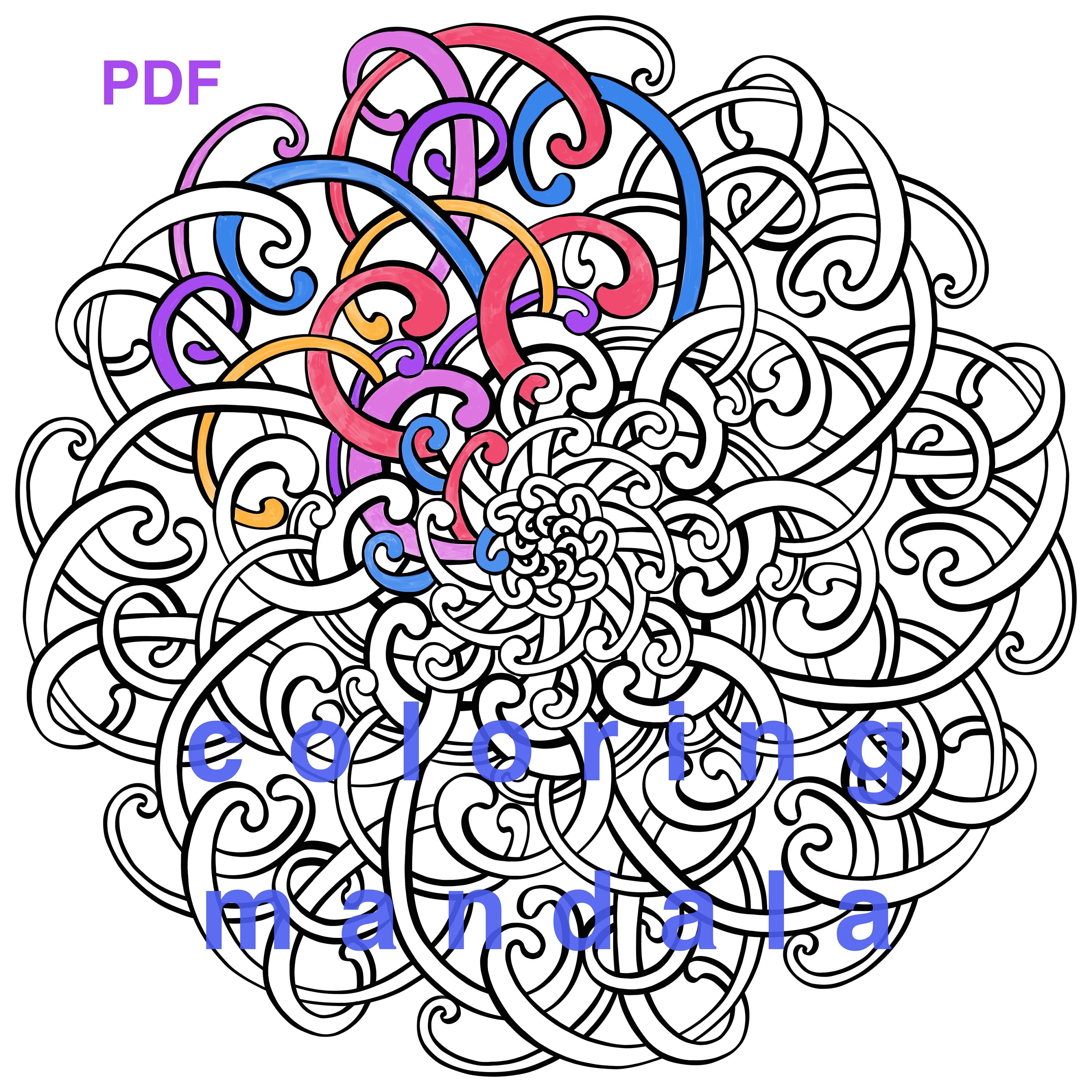 Coloring book pages Mandala PDF 40 different design pages | Etsy