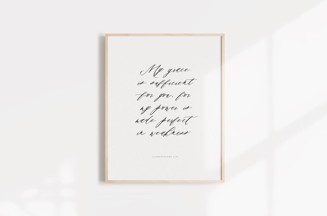 2 Corinthians 12:9 Bible Verse Wall Decor - Scripture Wall Art - 5x7 ...