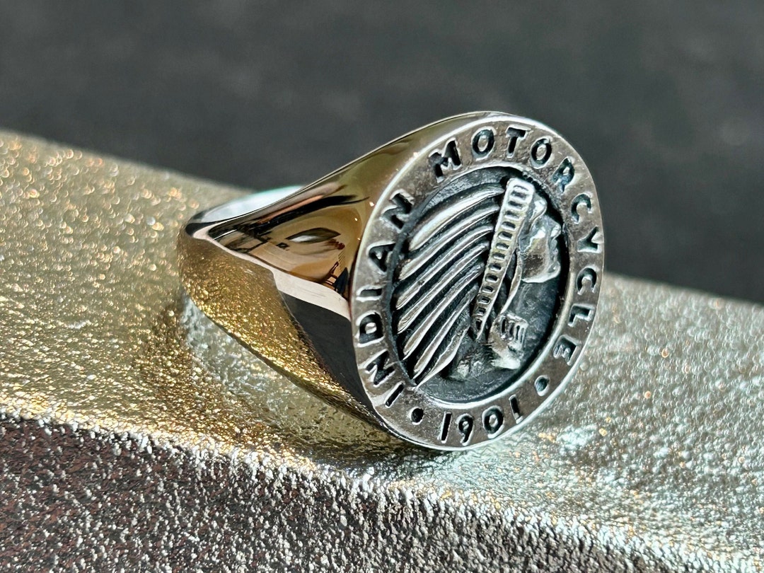 Indian Motorcycle Ring Made of Stainless Steel Size 10 or 11 Only