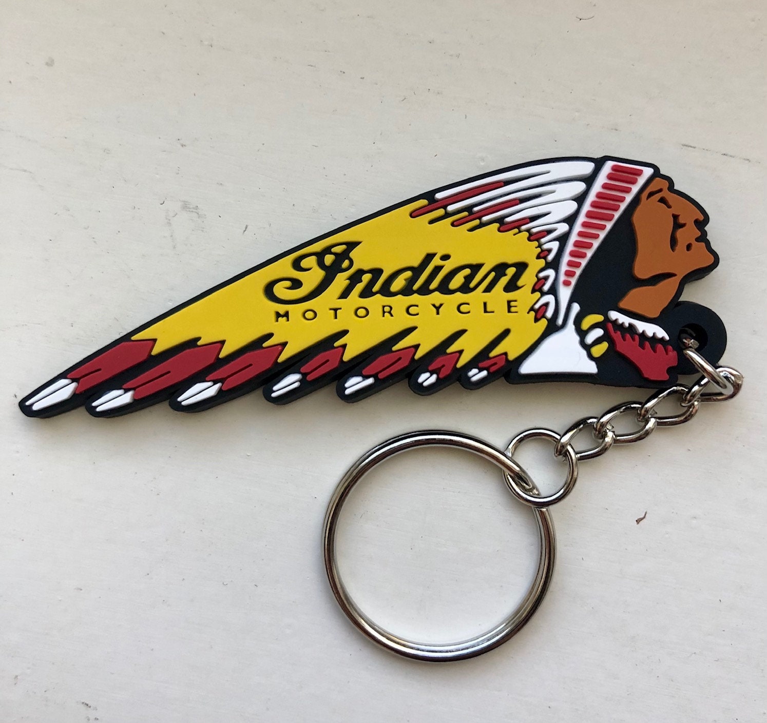 Indian Motorcycle Rubber Key Chains Indian Key Fobs Indian Etsy