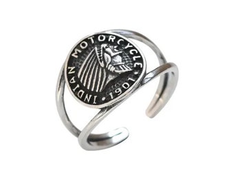 Indian Motorcycle Silver plated ring - Indian headdress ring - Indian Motorcycle small size stainless steel ring - IMRG ring