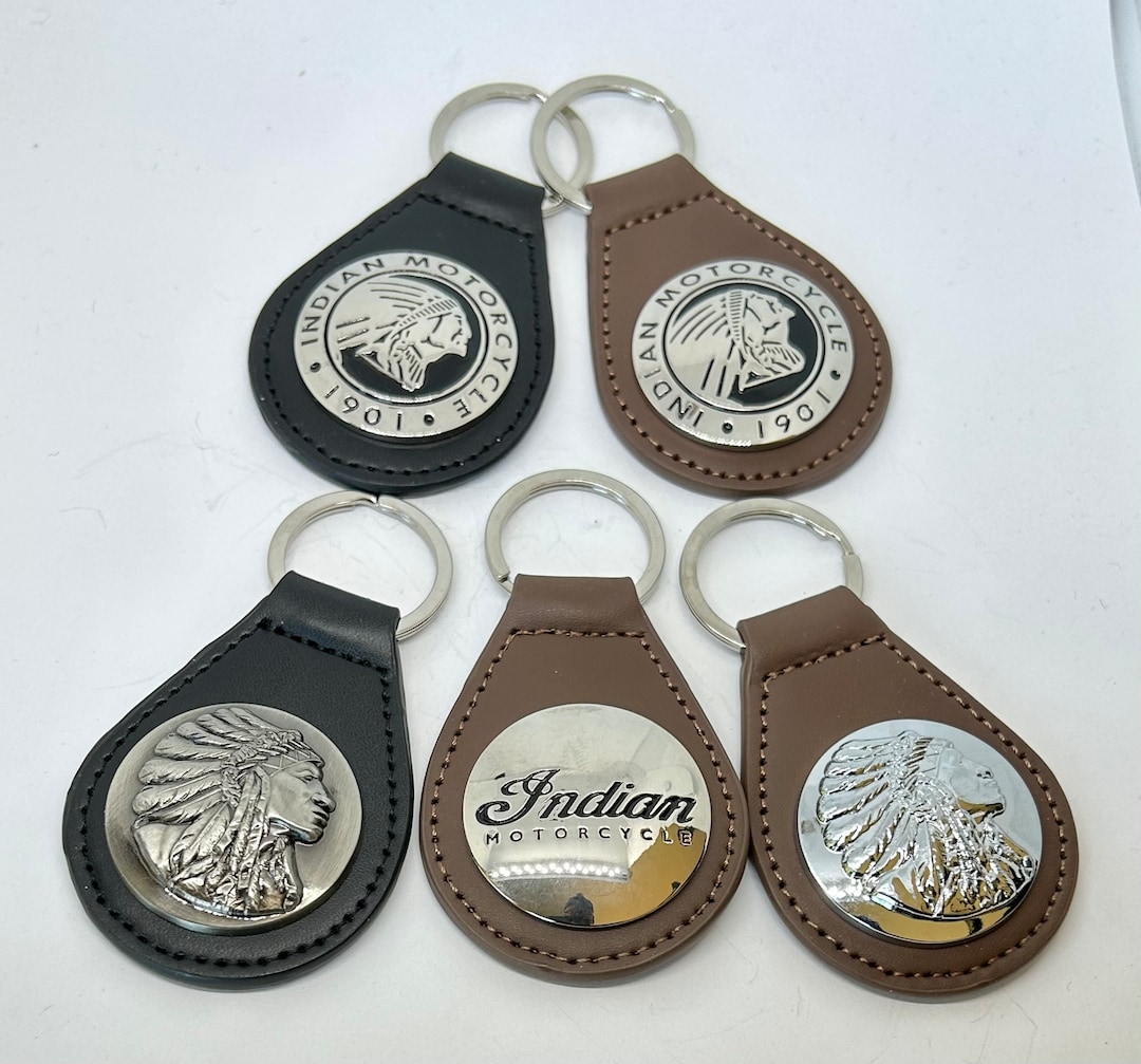 Indian Motorcycle PLU Leather Key Fobs With Your Choice of a Concho