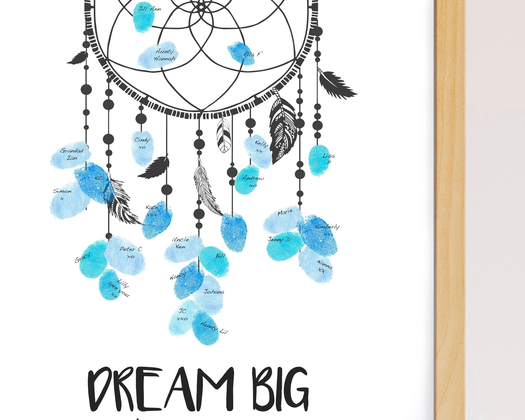 Fingerprint Baby Shower Guestbook Dreamcatcher Baby Shower | Etsy