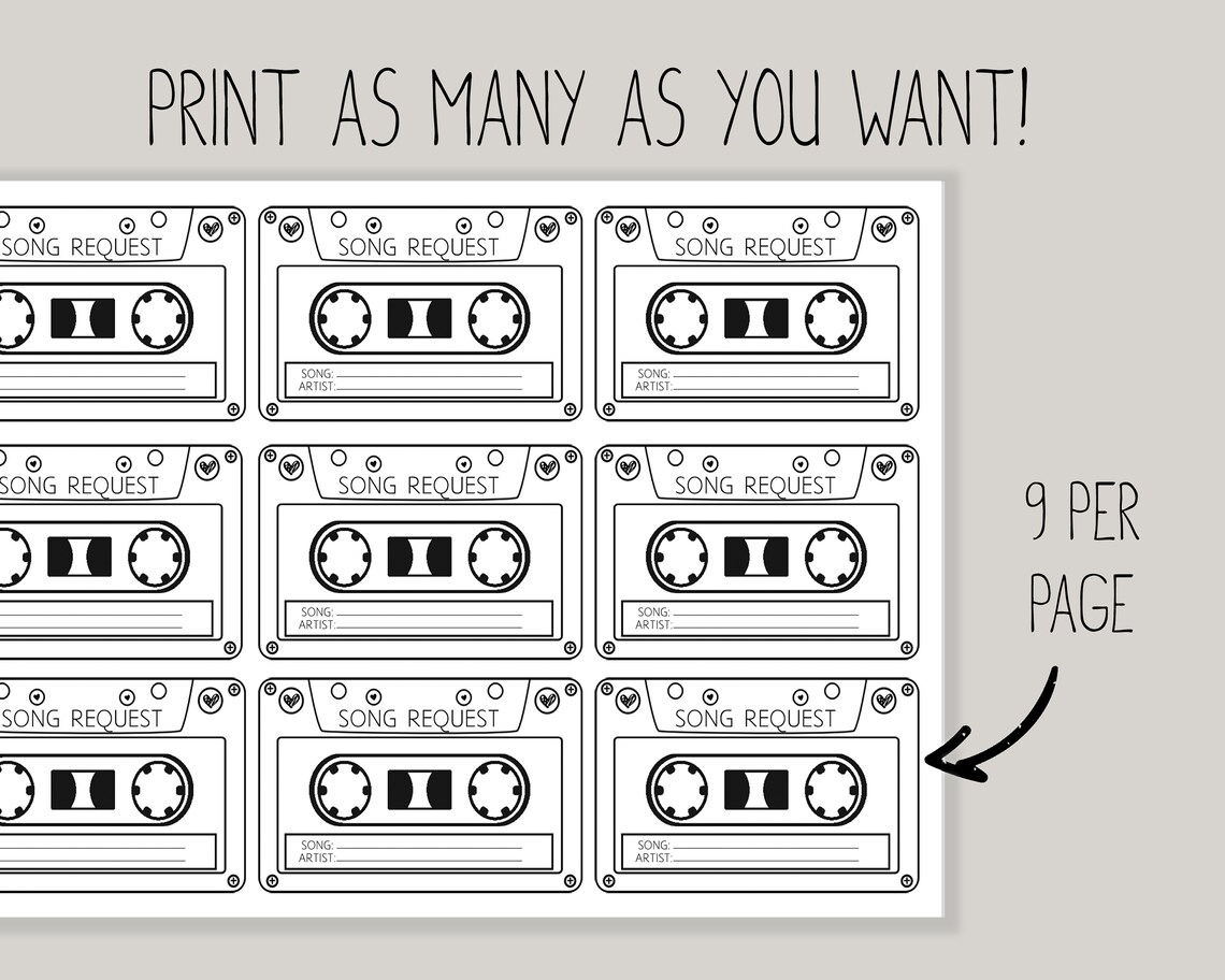 Song Request Cards Printable Wedding Song Request Cards - Etsy