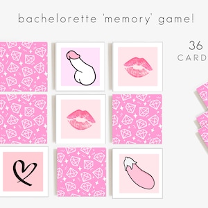 Bachelorette Memory Drinking Game, bachelorette party games, bachelorette games, bridal shower party, dirty,  bridal shower games, printable