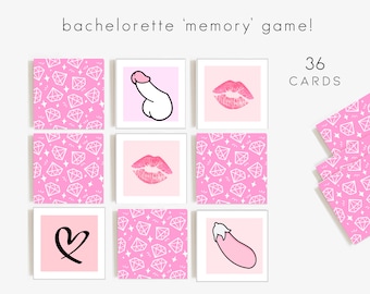 Bachelorette Memory Drinking Game, bachelorette party games, bachelorette games, bridal shower party, dirty,  bridal shower games, printable