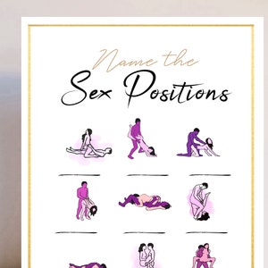 Bachelorette Party Game Printable, Guess the Sex Positions, name sex positions, Bachelorette Party Games, Dirty Bachelorette Games, download
