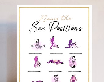 Bachelorette Party Game Printable, Guess the Sex Positions, name sex positions, Bachelorette Party Games, Dirty Bachelorette Games, download