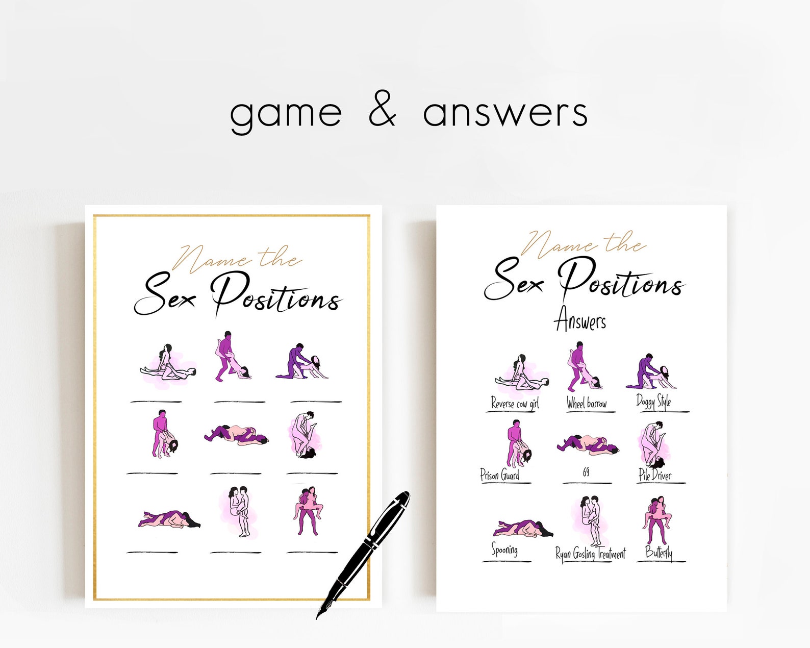 Sex Positions Game Bachelorette Party Games Bridal Shower My Xxx Hot Girl