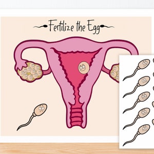 Baby Shower Pin the Sperm game, Baby shower games, pin the game, baby shower pin the game, fertilise the egg, download, printable,