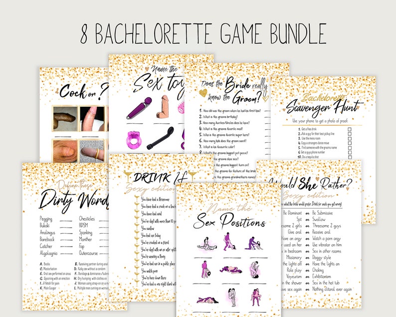 Bachelorette Party Games 8 Game Bundle Hens Party Games Etsy
