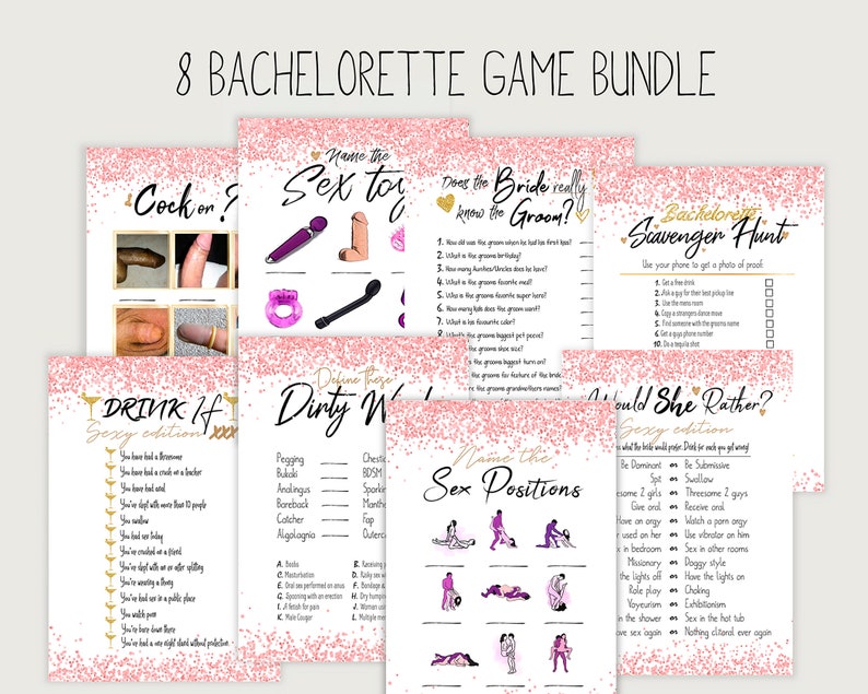 hens party games 8 game bundle rose gold dirty bachelorette games download bachelorette party printable Bachelorette party games