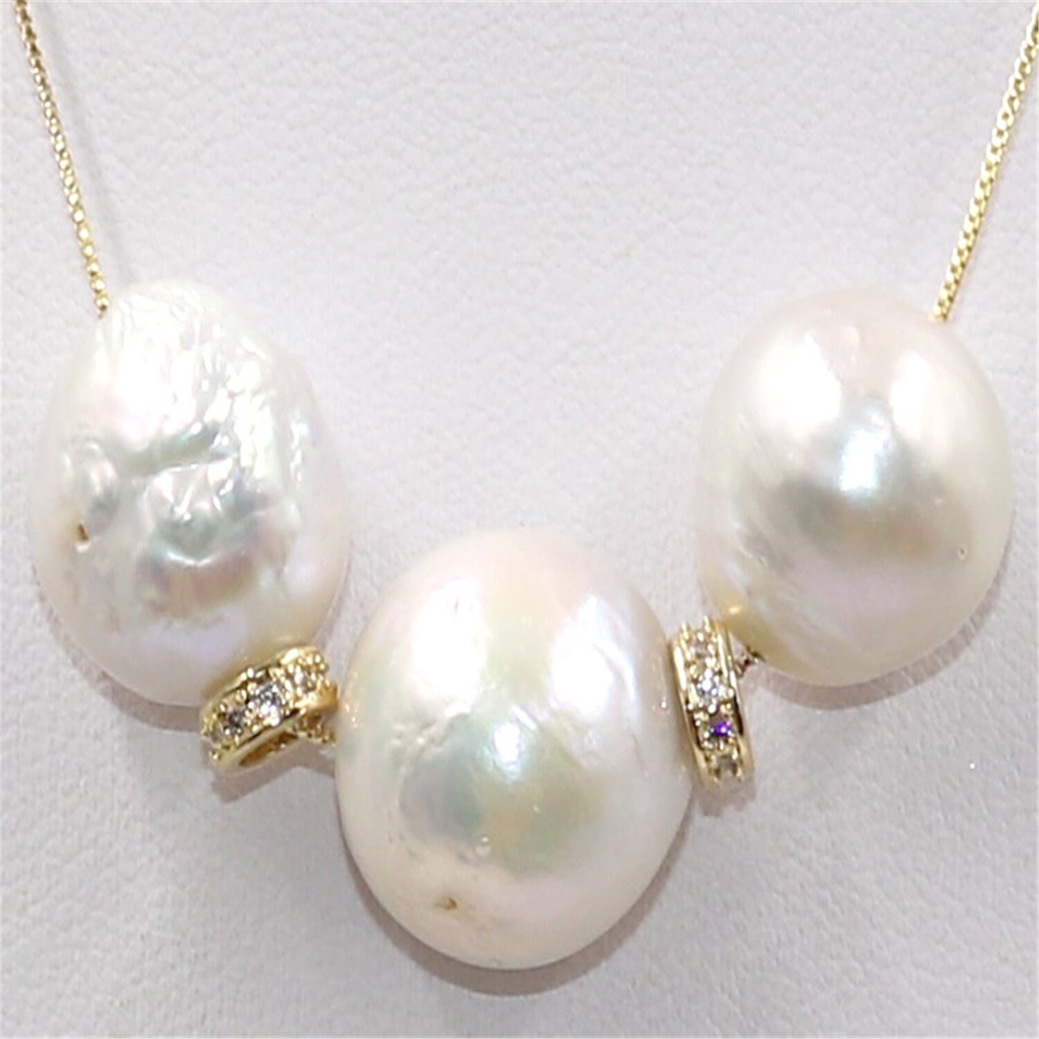18 Inches South Sea Baroque White Pearls Necklace 25-30mm High Quality