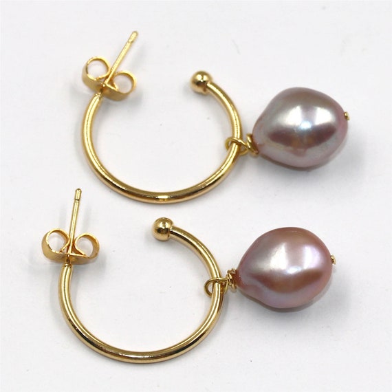 12-13MM baroque violet pearl necklace 18K GOLD flawless Cultured south sea REAL