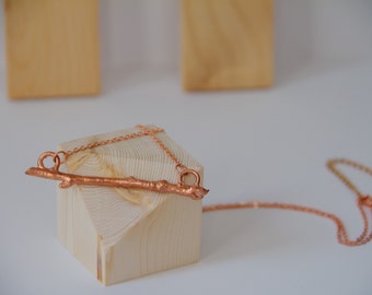 Copper Twig Bar Necklace - Nature Necklace - Organic Necklace - Twig Necklace - Copper Necklace - Minimalist