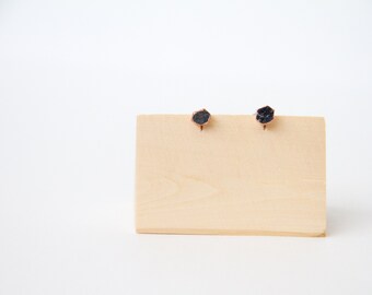 Natural Blue Sapphire Stone Earrings - Blue Sapphire Earrings - Electrofomed Earrings - Stud Earrings - Minimalist Earrings