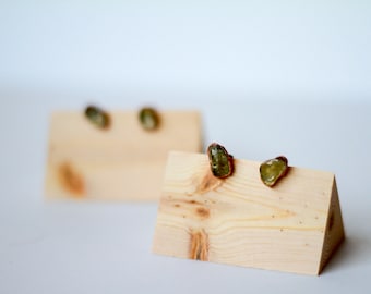 Natural Citrine Stone Earrings - Citrine Earrings - Electrofomed Earrings - Stud Earrings - Cluster - Minimalist Earrings
